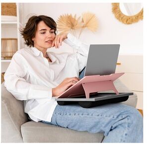 Pastel Pink Laptop Stand with Cushion